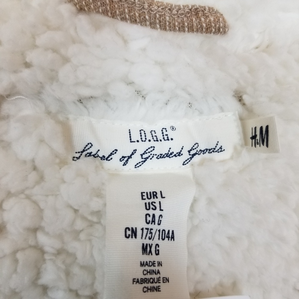 H & M Womens Tan Open Front Sweater Cardigan L - Picture 4 of 8